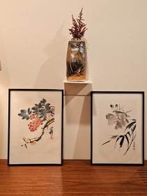 Set of Two Chinese Woodblock Art Prints from the Painting of Wang Ge-yi ( B.1896)