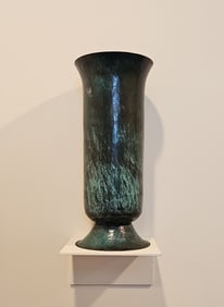 Israeli Bronze Vase 11" Tall  by Pal-Bell, Hammered and Signed