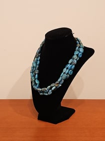 Vintage Turquoise Triple Strand Necklace 18.5"