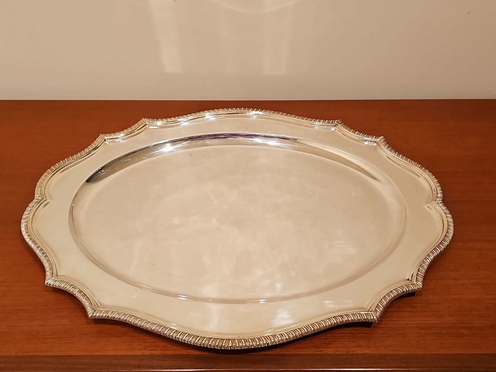 English Crichton Silver Plate Serving Platter 16"W X 21"L (1 of 5)