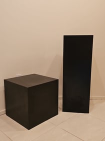 Two Size Matte Black Display Pedestal Stands