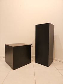 Two Size Matte Black Display Pedestal Stands.