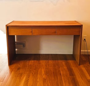 Mid-Century Copenhagen Denmark Teak Desk With Three Drawers