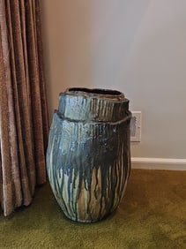 Large Brutalist Stoneware Planter