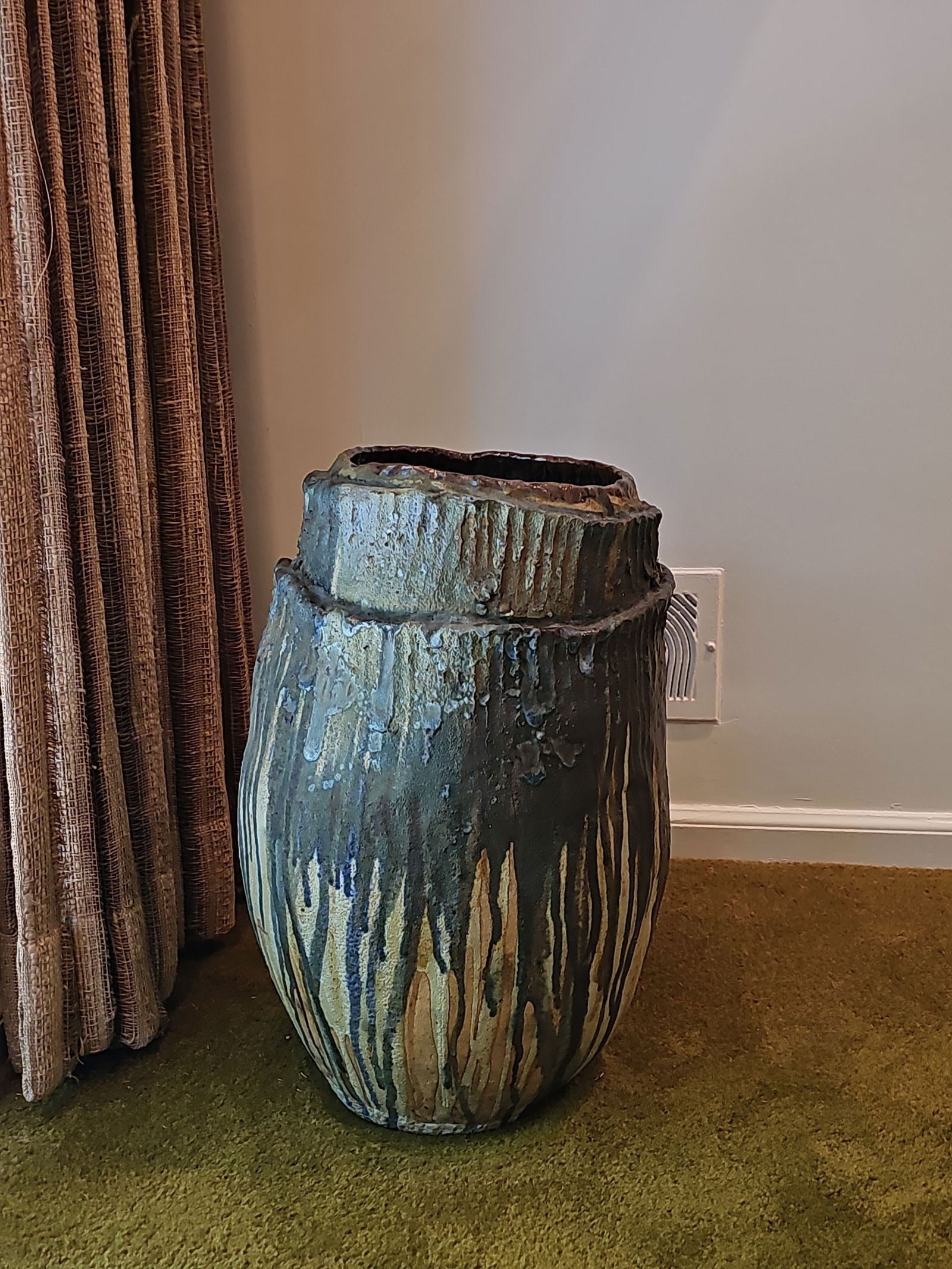 Large Brutalist Stoneware Planter (1 of 8)