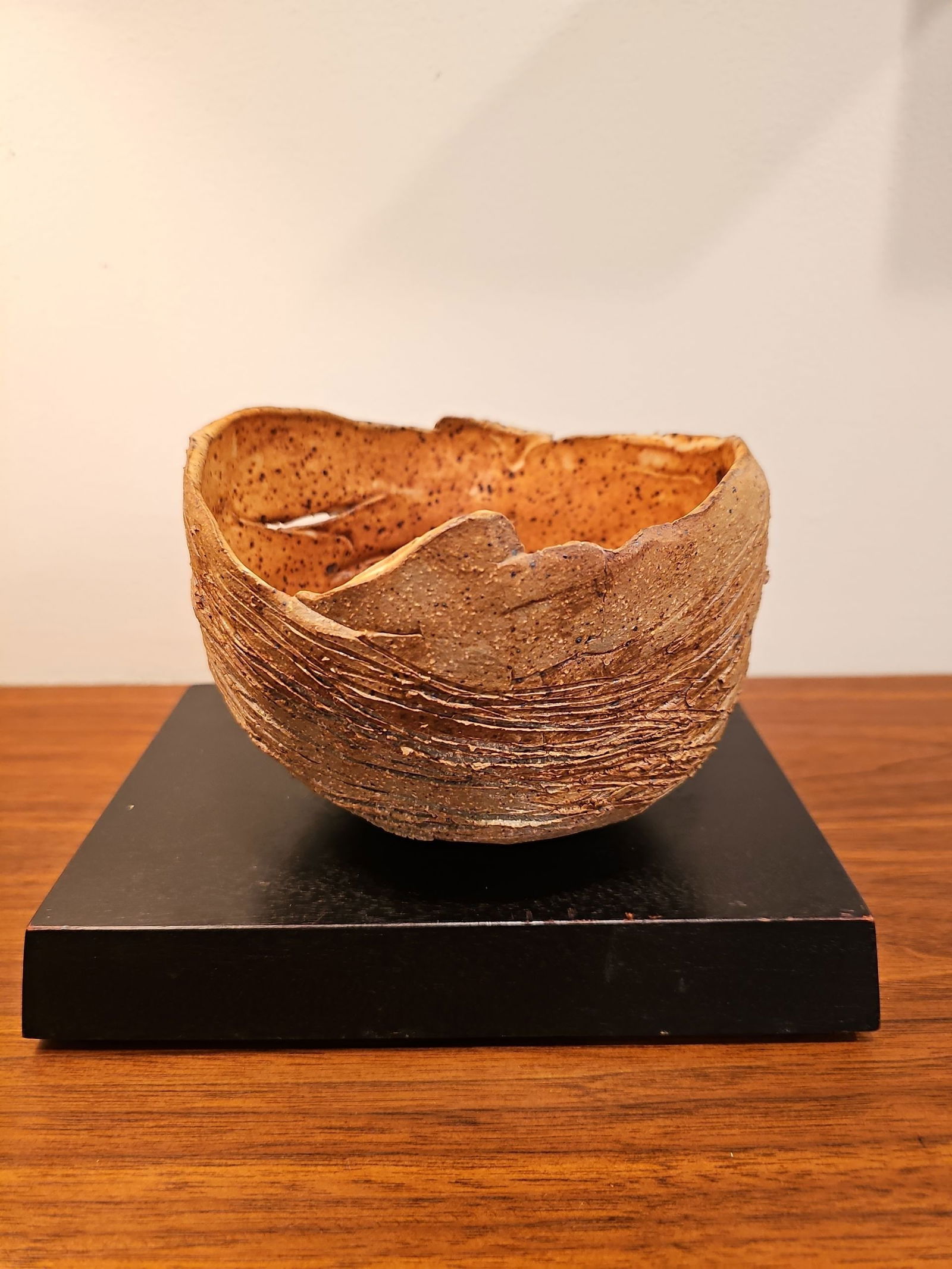 Unique Hand Made Wood Fired Ceramic Bowl 5"H X 6.5"W (1 of 5)