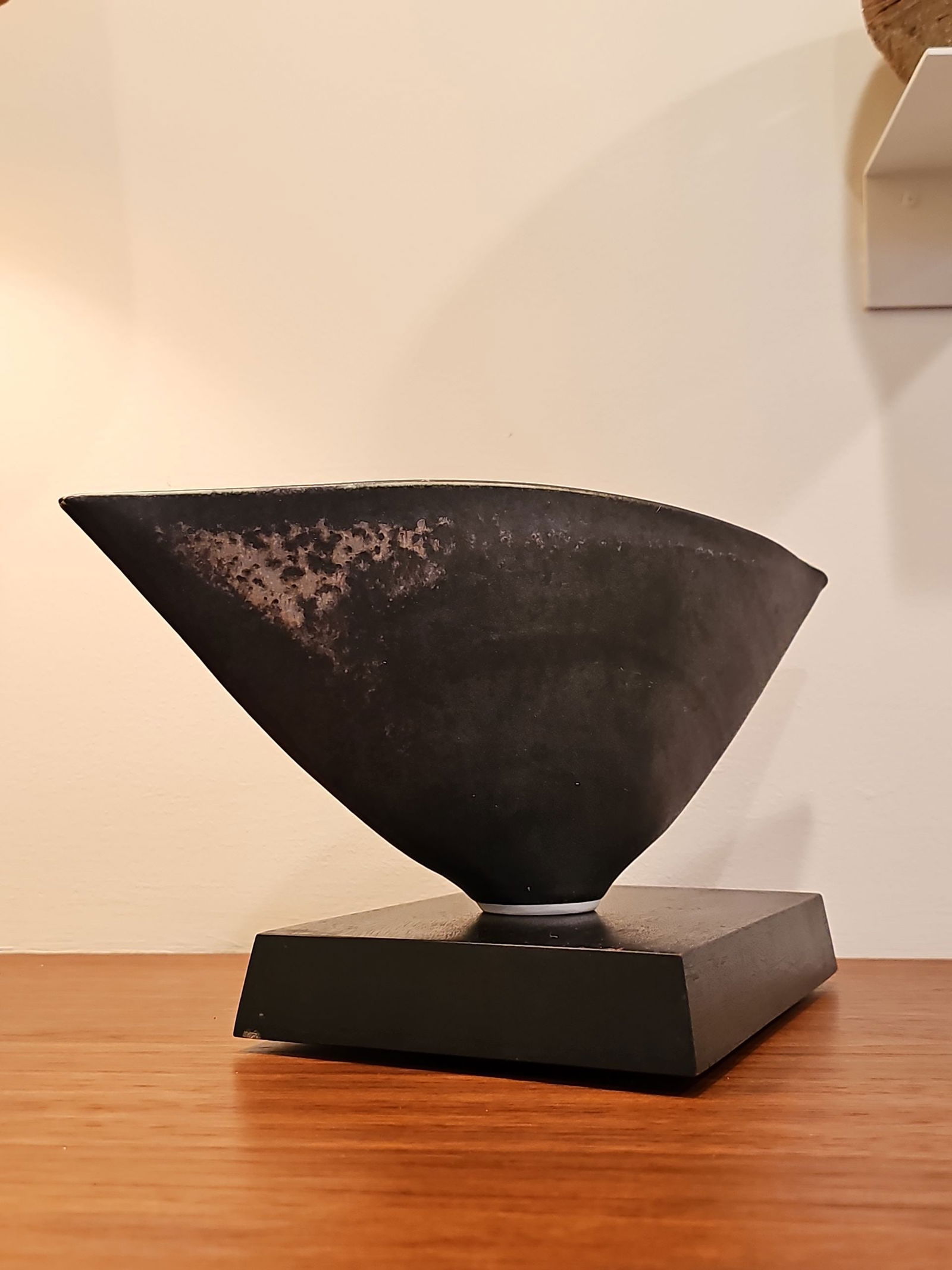 Raku Pottery Vase Signed-Angela Fina 6.5"H X 15"W (1 of 6)