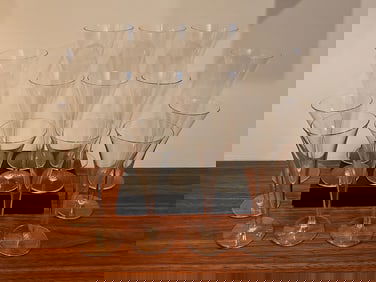 Set of 14 Mid Century Champagne Flutes