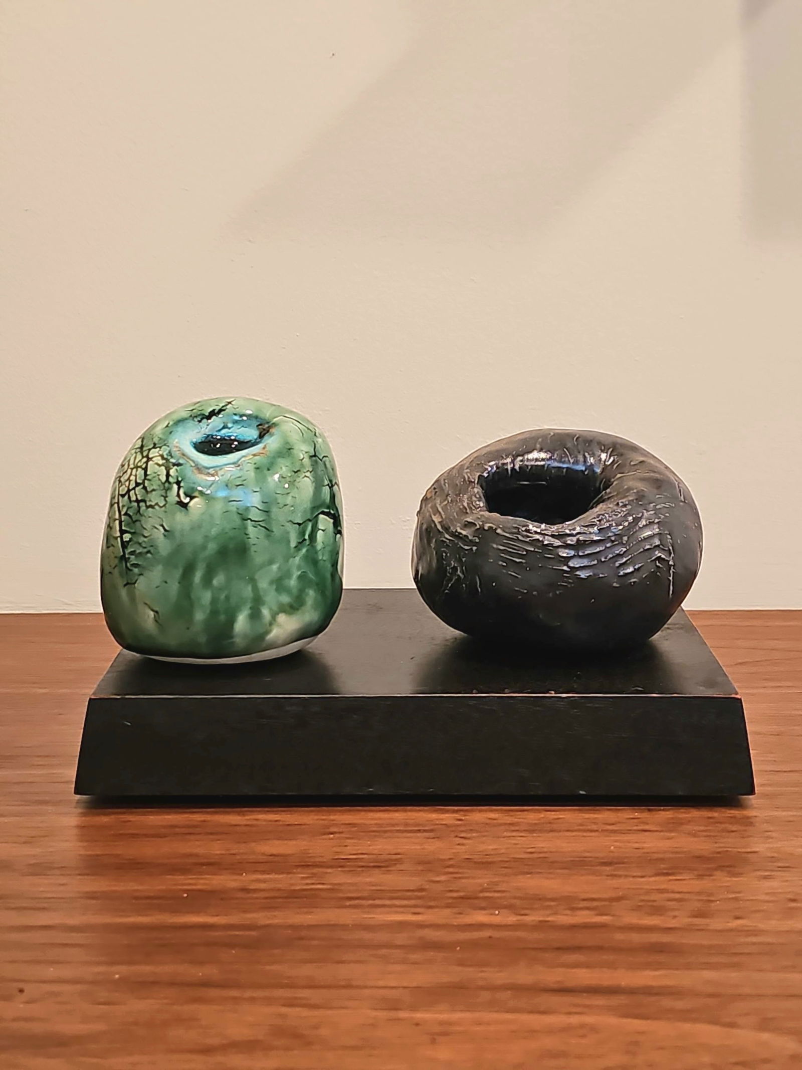 Lot of Two Art Pottery Abstract Sculptures Artis Signed (1 of 8)