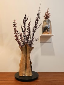 Modern Sculptural Pottery Art Vase- Signed12"H X 5"W