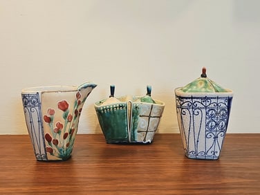 Set of Three Julia Galloway Ceramic Items