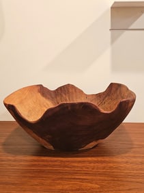 Vintage Acacia Wood Square Serving Bowl