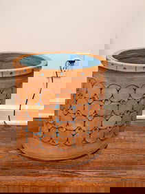 Isla Del Sol Puerto Rico Large Stoneware Round Planter 15"H X 15"DIA