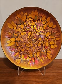 Vintage Enamel On Copper Plate