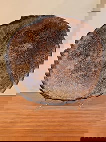 Ceramic Raku Plate for Wall or Table Centerpiece, Signed