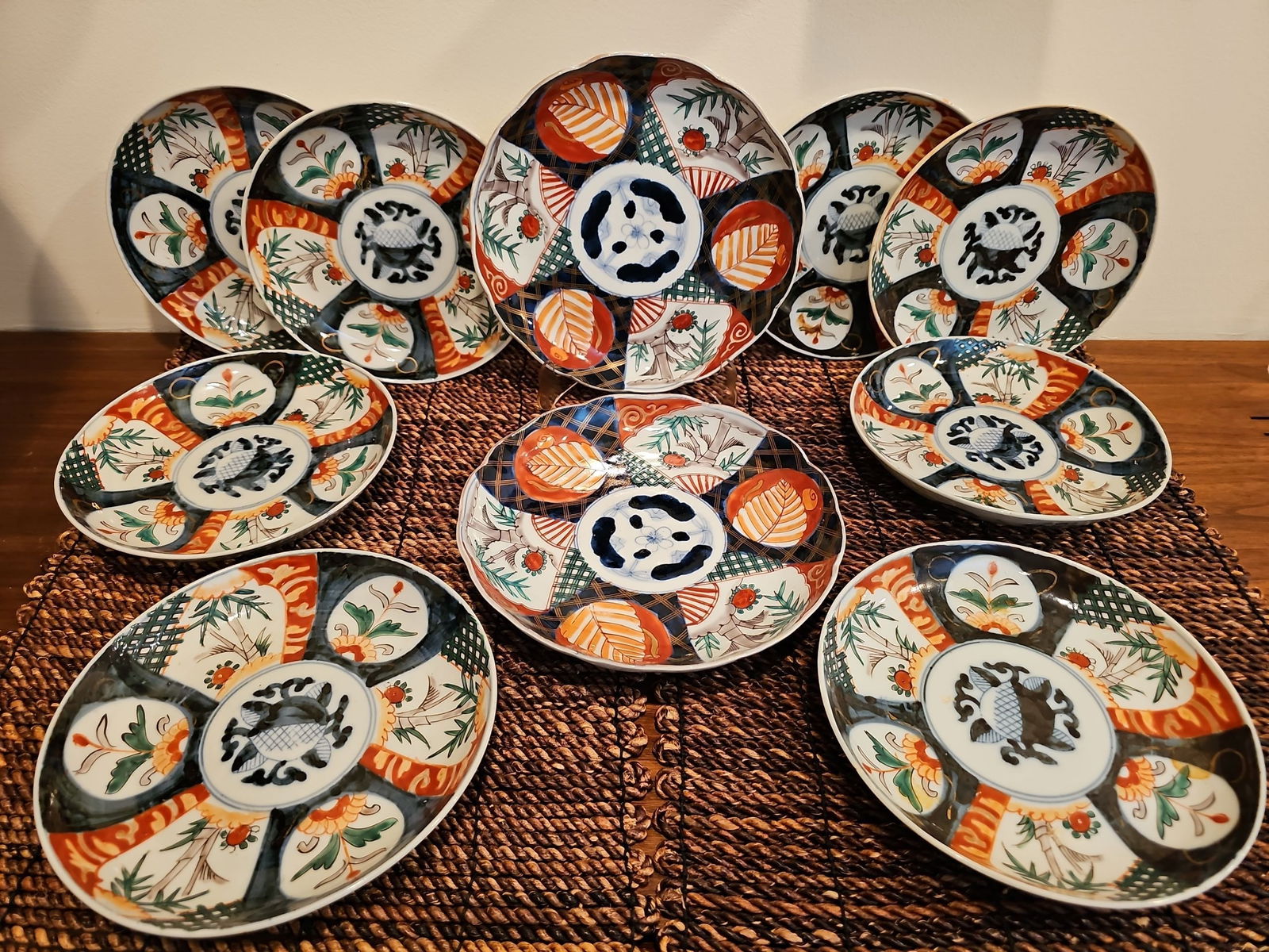 Lot Of 10 Japanese Imari Hand Painted Plates c.1850s (1 of 12)