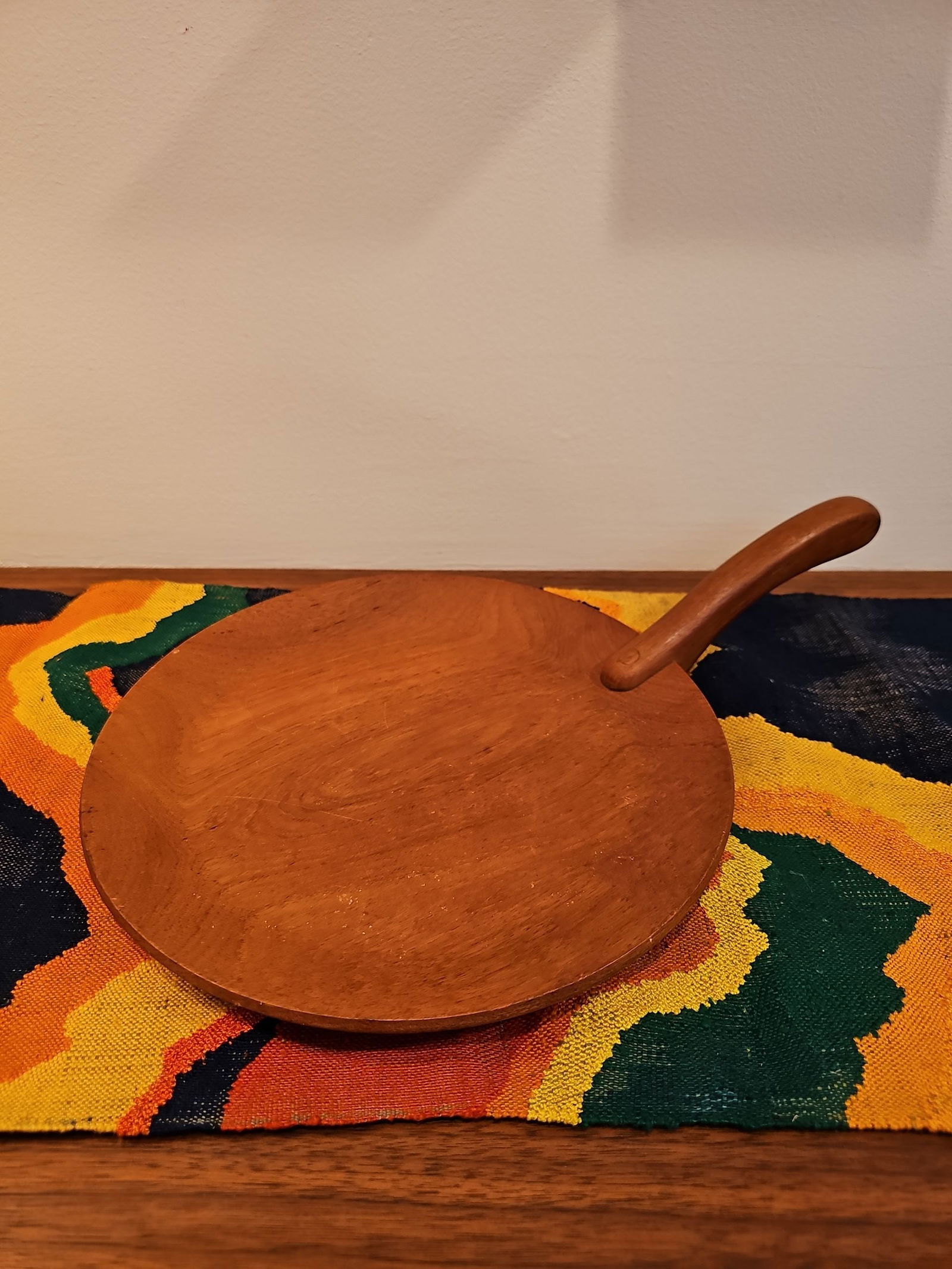 Mid Century Teak Wood Serving Tray. Made in Denmark Lunning.Inc 10.5"D (1 of 4)