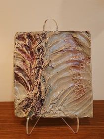 Contemporary Ceramic Sculptural Wall Art - Artist Signed 10"H X 9"W