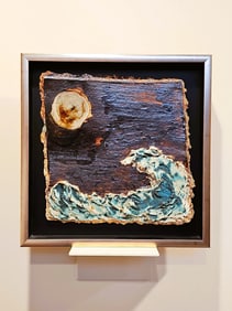 Monumental Hand Made Ceramic Abstract Wall Art Framed 12 X 12