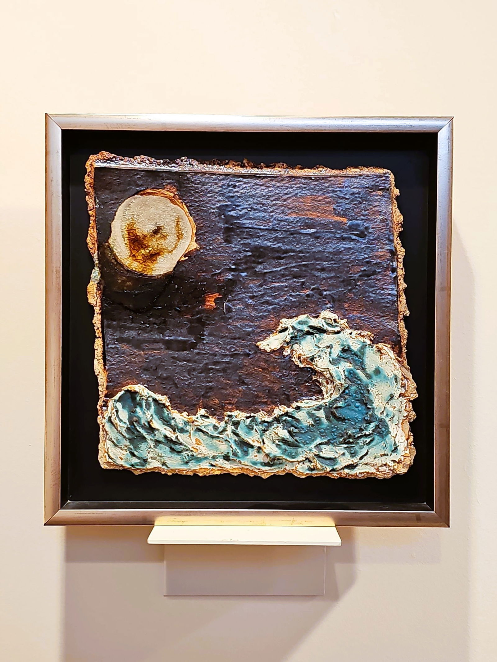 Monumental Hand Made Ceramic Abstract Wall Art Framed 12 X 12 (1 of 9)