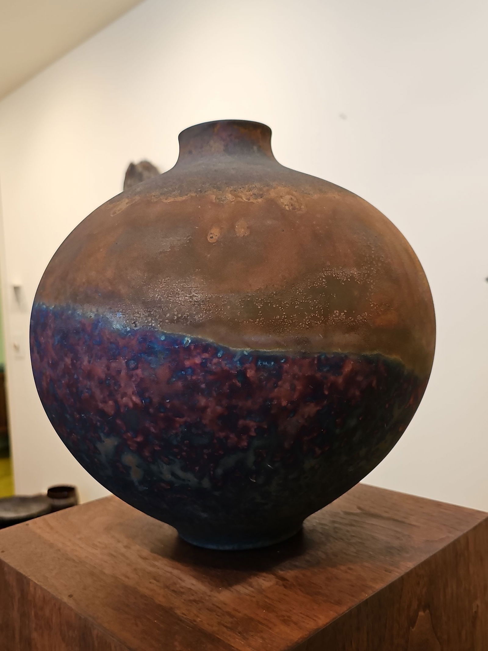 Large Raku Ceramic Vessel Vase by Bob Green 14" Tall (1 of 8)