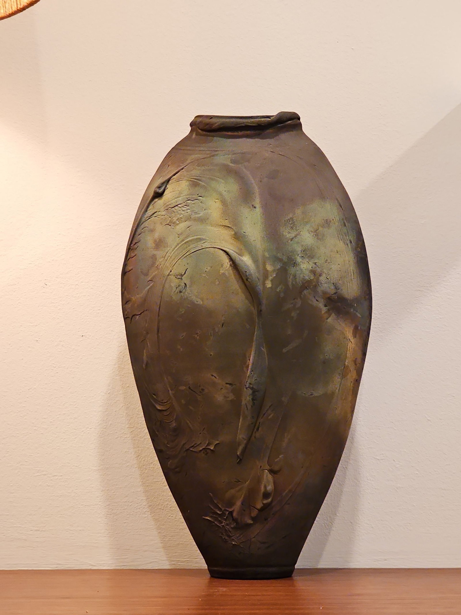 Joshua Rowell Woodfired Stoneware Vase 15": Joshua Rowell Woodfired Stoneware Vase15"H X 8.5"W BY BIDDING ON ANY ITEM, ALL BIDDERS ARE ENTERING INTO A CONTRACT AND AGREE TO ABIDE BY AND ACCEPT THESE TERMS OF SALE. PLEASE READ THE TERMS AND COND