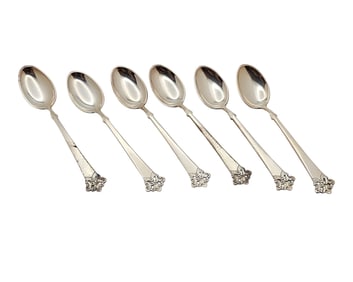 6 Magnus Aase 830S Silver Spoons Anitra Pattern Norway Total Weight 46.2gr