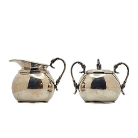 Sanborns Mexico Sterling Silver Sugar Bowl Creamer Set Total Weight 353gr