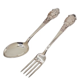 830 Silver Fork and Spoon Set Norway 50.1gr