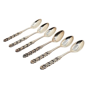 Set of 6 Brodrene Lohne Norwegian 830 Silver Spoons 45.5gr