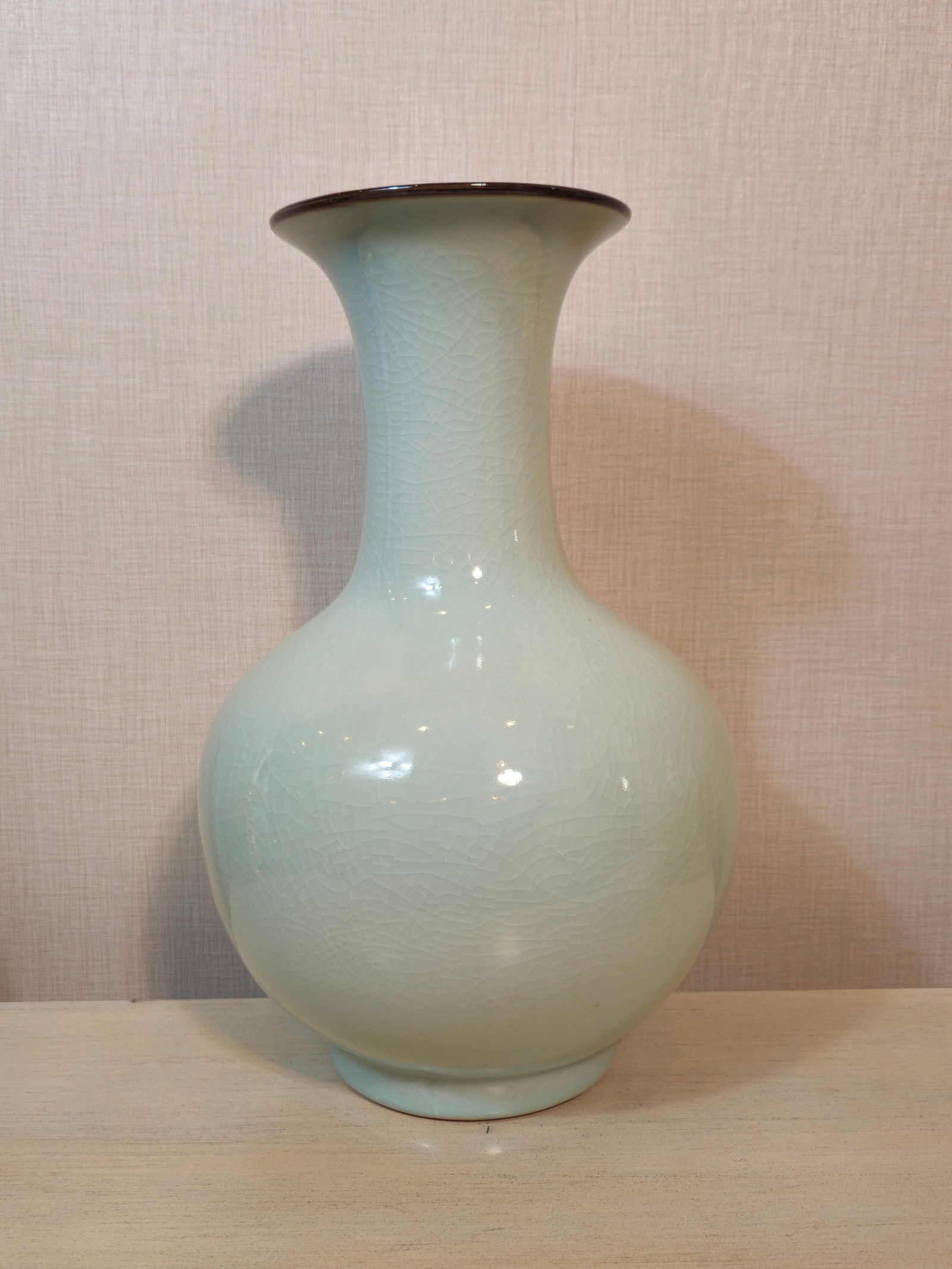 Vintage Glazed Chinese Porcelain Ge Yao Meiping Vase 16" (1 of 3)