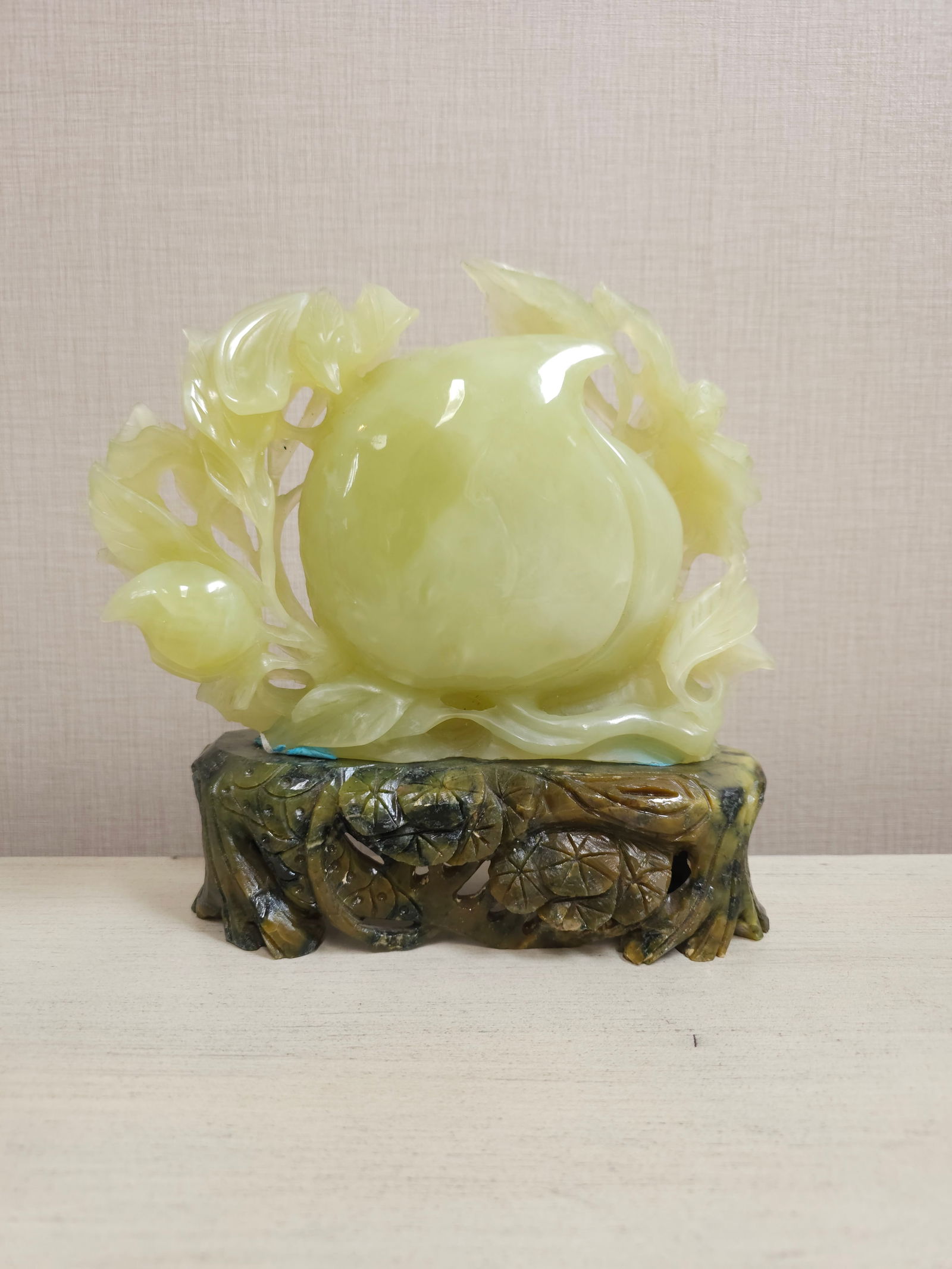 Chinese Hetian Jade Sculpture With Carved Stone Stand: Chinese Hetian Jade Sculpture With Carved Stone StandBY REGISTERING FOR THIS SALE AND BIDDING ON ANY ITEM, ALL BIDDERS ARE ENTERING INTO A CONTRACT AND AGREE TO ABIDE BY AND ACCEPT THESE TERMS OF SALE