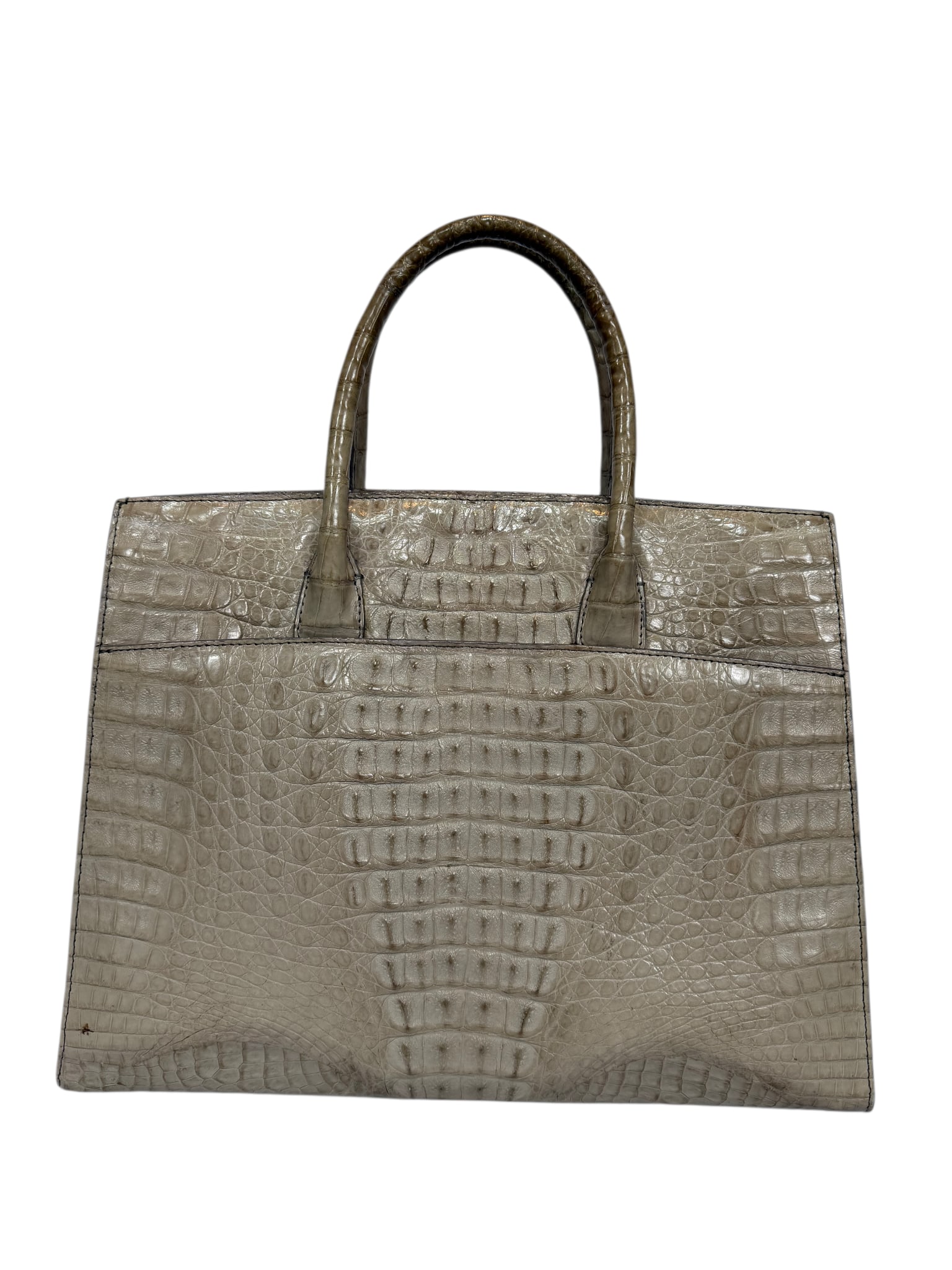 Byron New York Genuine Crocodile Grey Tote Bag (1 of 10)