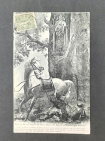 A vintage black and white postcard from Europe