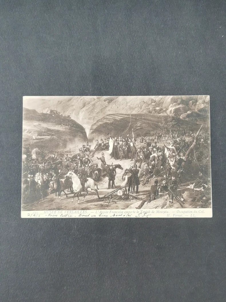 A postcard of the Palace of Versailles Museum in France: Size:/. Condition: Good used condition. Provenance: From Philadelphia PA estate. In house shipping is available for this item. All the items AS IS, please join the auction preview for the condition De