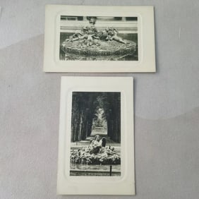 A set of old postcards with the theme of classical garden sculptures