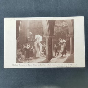 A vintage postcard featuring the charity work of Madame Elizabeth of France