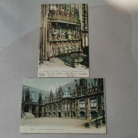 A set of postcards on European architecture from the late 19th century