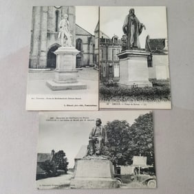 A set of 3 postcards on European architecture from the late 19th century
