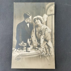 Old postcards of early European social scenes