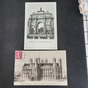 A set of old postcards from the late 19th century in Europe