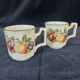 Pair of Johnson Bros Fresh Fruit Coffee Mugs