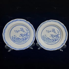 Set of 2 Furnivals Quail Blue Side Plates