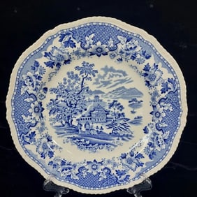 Pair of Antique Woods Burslem 'Seaforth' Plates