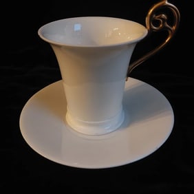 Vintage Wedgwood Gold & White Teacup & Saucer