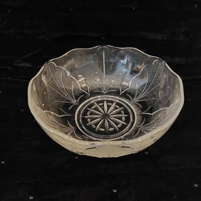 Large clear glass serving bowl