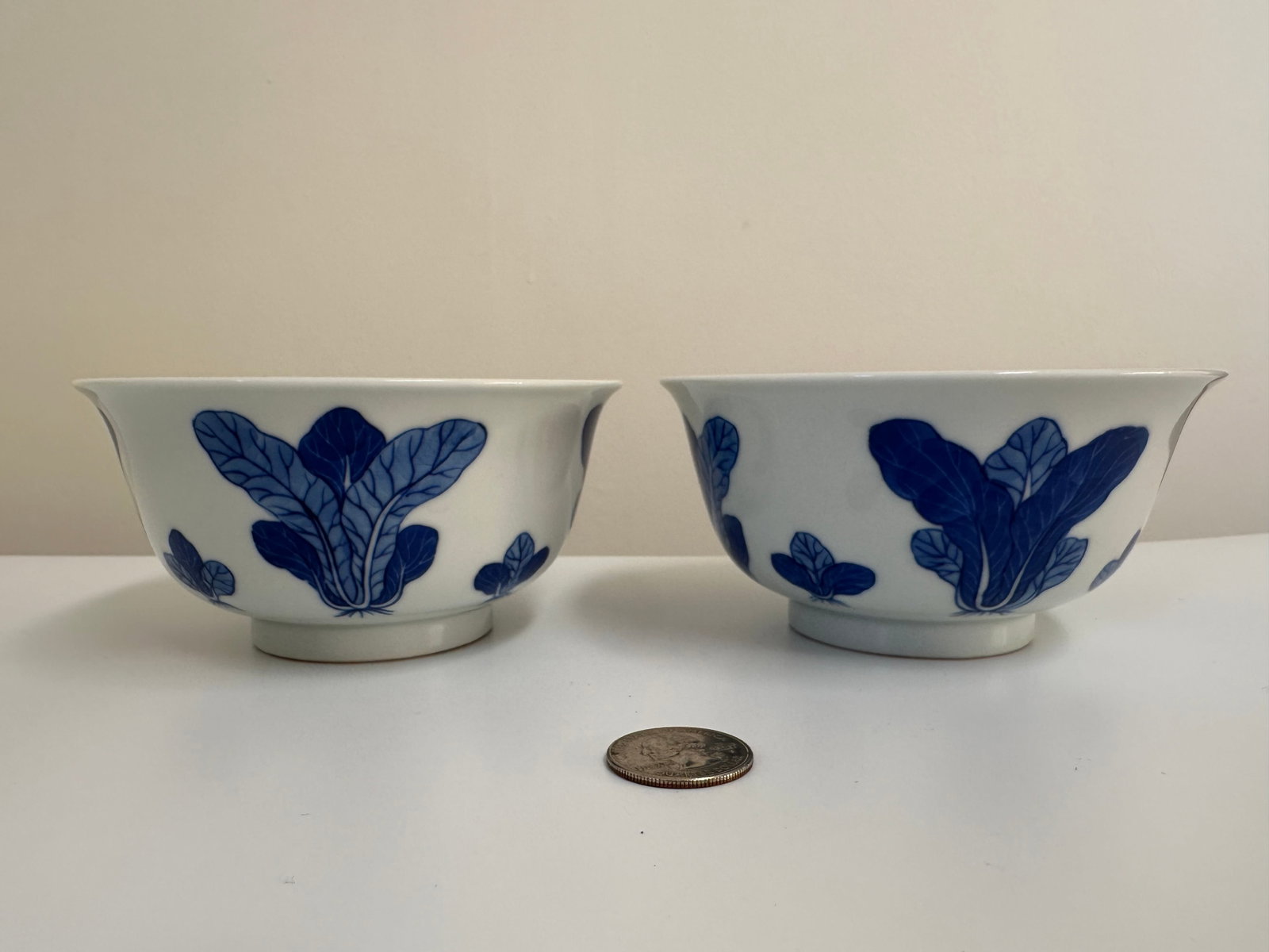 Pair Of Chinese Blue And White Porcelain Bowls: Dimension: 5.1 inches/ 13 cm, please note Due to manual measurement, dimensions may vary. Condition: Good used condition, please note buyers are obligated to come to the site to inspect the condition 