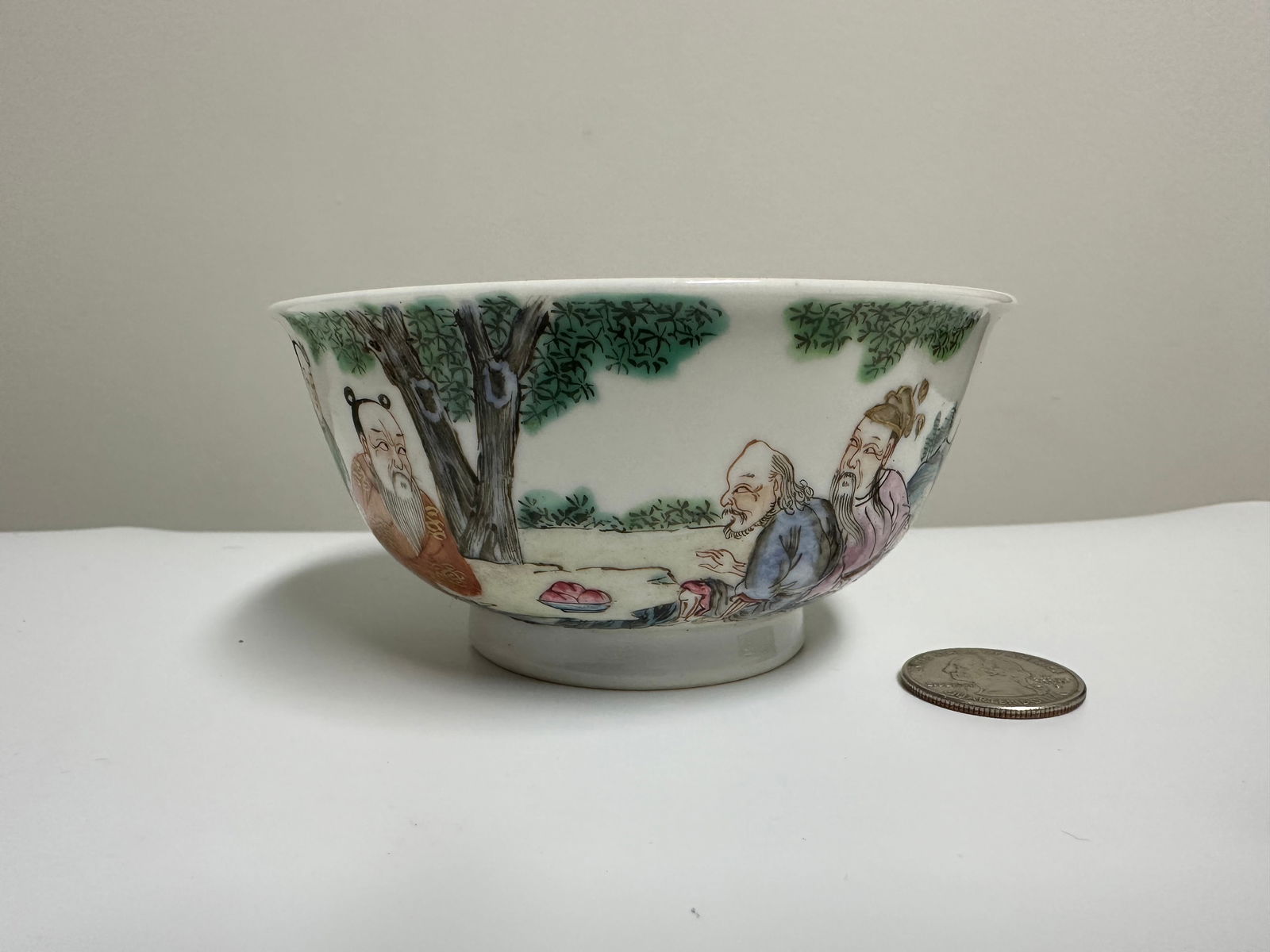 Chinese Famille Rose Eight Figures Porcelain Bowl (1 of 10)
