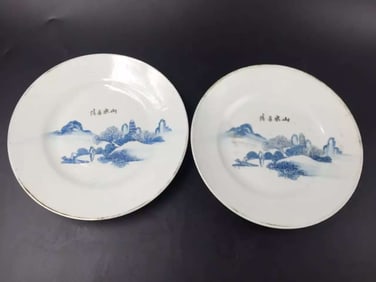 Pair Of Chinese Famille Rose Porcelain Plates