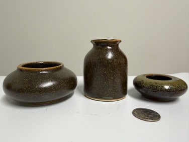 Set Of 3 Glazed Porcelain China Water Pots